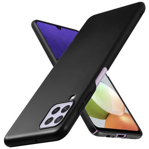 Custodia Compatibile Con Samsung Galaxy A22 4g / M22 / M32 4g In Nero Metallo - Hard Case Coperchio Protettivo In Look Metallico Contro I Graffi E Gli Urti - Foto 1