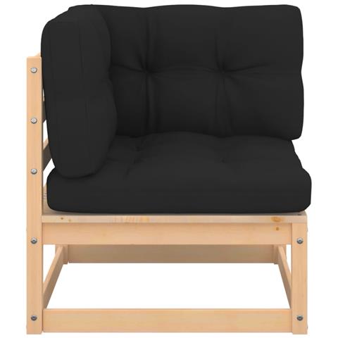 Set Salotto Giardino 7 pz Cuscini Antracite Legno Massello Pino - Foto 2