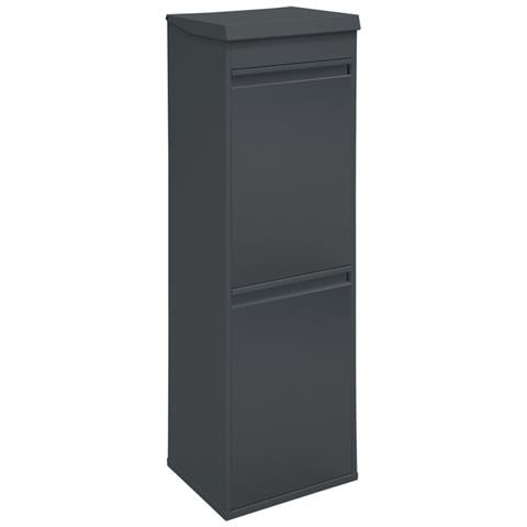 Top Cr224-b Pattumiera Per Raccolta Differenziata Con Ripiano Superiore Multiuso, 2 Secchi, Mobile D'acciaio Per Differenziata, 2 X 17 L (34 L), Grigio Scuro Antracite - Foto 2