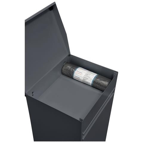 Top Cr224-b Pattumiera Per Raccolta Differenziata Con Ripiano Superiore Multiuso, 2 Secchi, Mobile D'acciaio Per Differenziata, 2 X 17 L (34 L), Grigio Scuro Antracite - Foto 3