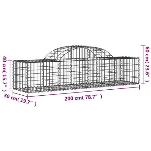 Cesto Gabbione Ad Arco 200x50x40/60 Cm Ferro Zincato - Foto 4
