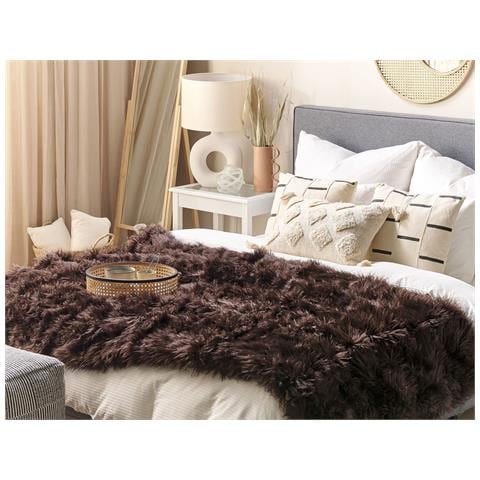 Coperta Pelliccia Sintetica Marrone 150 X 200 Cm Delice - Foto 1