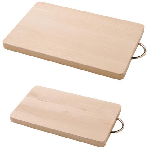 Tagliere In Legno Di Faggio Con Manico D'acciaio - 31x18x2 Cm - Foto 1