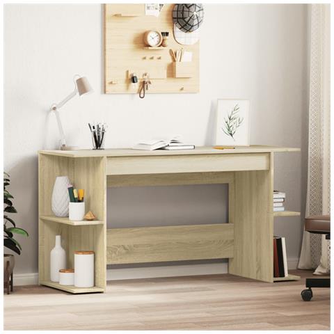 Scrivania Rovere Sonoma 140x50x75 Cm In Legno Multistrato - Foto 1