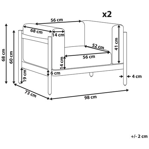 Set Di 2 Sedie Beige Chiaro Ferretti - Foto 6