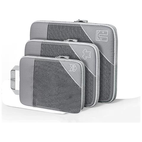 Borsa Da Viaggio Con Cubo Di Compressione Per L'organizzazione - 3 Pezzi Gray - Foto 1
