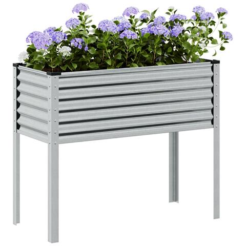 Fioriera Da Giardino 100x41x90 Cm In Acciaio Zincato - Foto 1