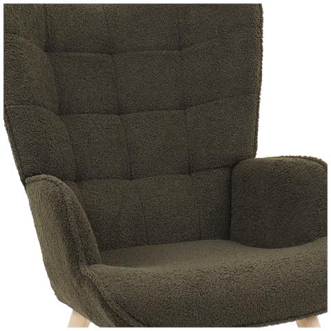 Poltrona Scandinava Stella In Spugna Kaki Con Cuciture - Foto 2