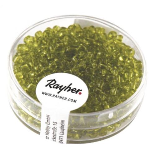 Rayher - 17 Grammi - Perline Rotonde In Vetro Trasparente Ø2,6mm - Colore Verde Chiaro - Foto 1
