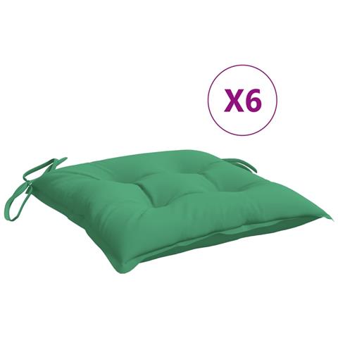 Cuscini Per Sedia 6 Pz Verdi 40x40x7 Cm In Tessuto Oxford - Foto 2