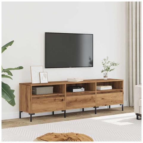 Mobile Porta Tv Rovere Artigianale 150x30x44,5 Cm Multistrato - Foto 3