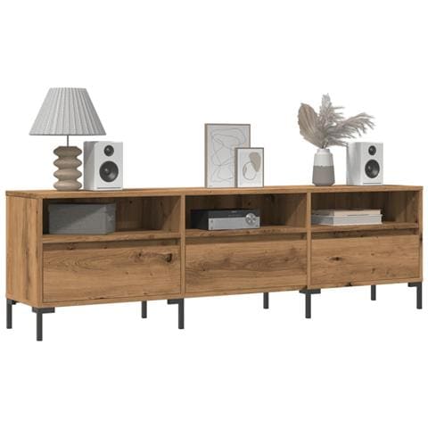 Mobile Porta Tv Rovere Artigianale 150x30x44,5 Cm Multistrato - Foto 1