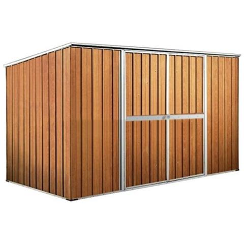 Casetta Attrezzi Giardino Lamiera Box In Acciaio Zincato 345x186cm X H1.92m - 98kg - 6.42mq - Legno - Foto 1