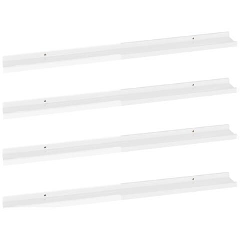 Mensole Da Parete 4 Pz Bianco Lucido 100x9x3 Cm - Foto 1
