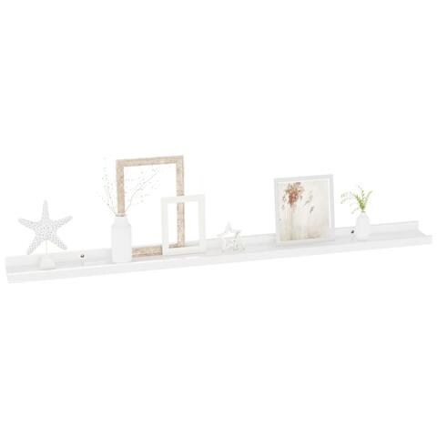 Mensole Da Parete 4 Pz Bianco Lucido 100x9x3 Cm - Foto 2