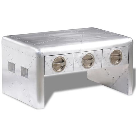 Lusso Casadino -  Tavolino Aviatore Con 3 Cassetti Stile Vintage Aircraft Airman - Foto 2