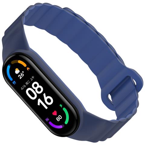 Cinturino Magnetico In Silicone Per Xiaomi Mi Band 3/4/5/6/7 Blue - Foto 4