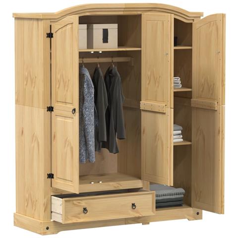 Lusso Casadino -  Armadio Corona 151,5x52x186 Cm In Legno Massello Di Pino - Foto 2