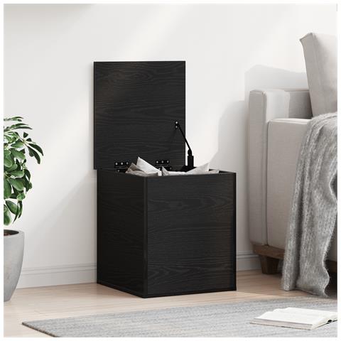 Scatola di Stoccaggio  in Rovere Nero 40x42x46 cm in Legno Ingegnerizzato - Foto 2