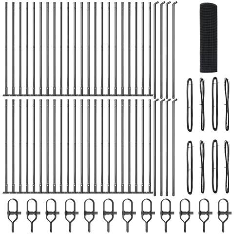 Recinzione in Rete Saldato con 13 Paletti Flangiati Grigio 0.8x100 m Acciaio - Foto 1