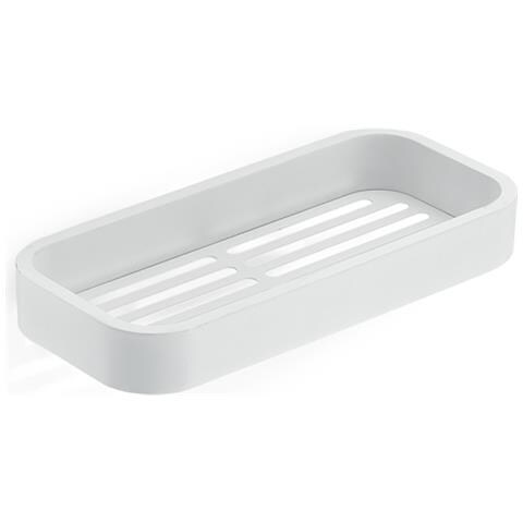 Portaoggetti Rettangolare Per Doccia Da Muro In Ottone, Acciaio Inox Aisi 304 E Cromall 3218 Gedy Serie Outline Bianco Opaco - Foto 1