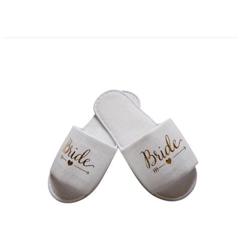 Pantofole Da Sposa Con Paillettes E Punta Aperta Per Addio Al Nubilato - Foto 1
