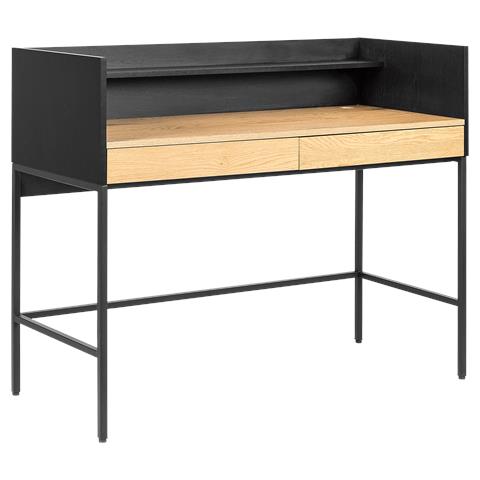 Scrivania Arthur A 2 Cassetti In Legno E Nero - Foto 1