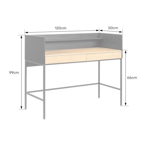 Scrivania Arthur A 2 Cassetti In Legno E Nero - Foto 2