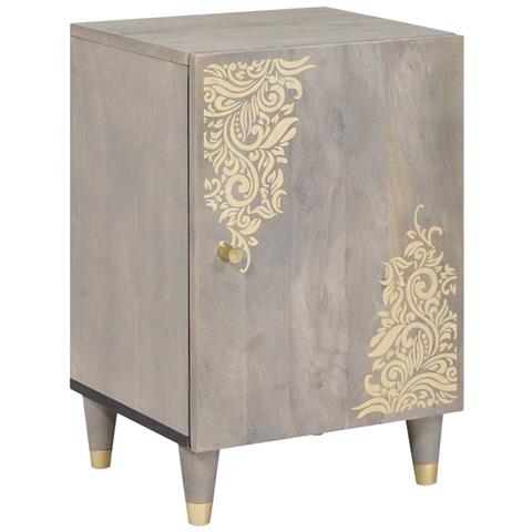 Mobile da Bagno Grigio 38 x 33 x 58 cm Legno massello di mango - Foto 1