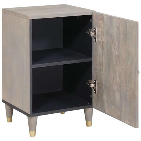 Mobile da Bagno Grigio 38 x 33 x 58 cm Legno massello di mango - Foto 2