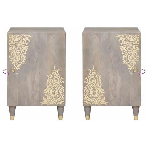 Mobile da Bagno Grigio 38 x 33 x 58 cm Legno massello di mango - Foto 9