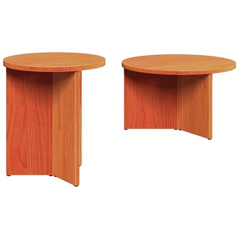 Tavolino da salotto 2 pcs Cera marrone 49 x 49 x 28 cm - Foto 1