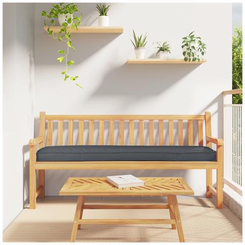 Cuscino per pallet per panchina antracite 200x40x8 cm in tessuto Oxford - Foto 2