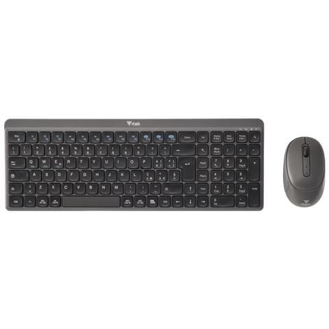 DEC WS01 tastiera Mouse incluso Universale RF senza fili + Bluetooth QWERTY Inglese, Italiano Nero, Grigio - Foto 3