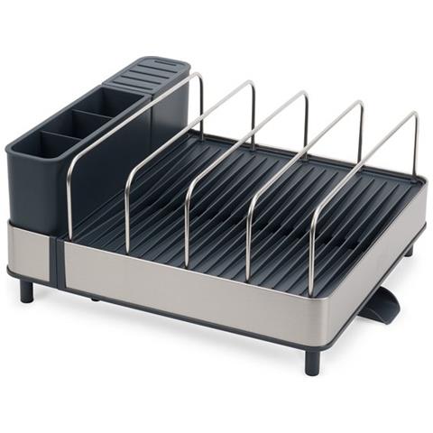 Scolapiatti Extend Max Acciaio Inox Espandibile Alta Capacità Di Drenaggio Con Canale Mobile Design Funzionale Colore Grigio - Foto 1