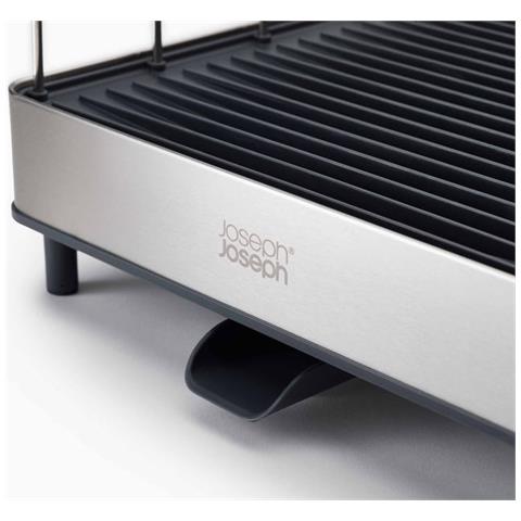 Scolapiatti Extend Max Acciaio Inox Espandibile Alta Capacità Di Drenaggio Con Canale Mobile Design Funzionale Colore Grigio - Foto 2