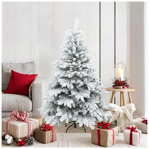 Albero di Natale Artificiale Snodato Foderato di Neve Bianco - Foto 2