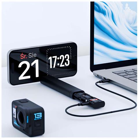 Hub 9 In 1 Con Lettore Schede E Cavo Usb-c A Usb-c 65w Ultra Pratico, Nero - Foto 4