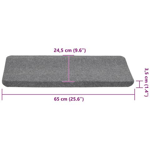 Tappetini Autoadesivi per Scale 30 pz Grigi 65x24,5x3,5 cm - Foto 9