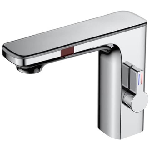 Rubinetto per lavabo da bagno, Blackswan, tipo M224, modello cromato, con display LCD e sensore, misura 18 cm - Foto 1
