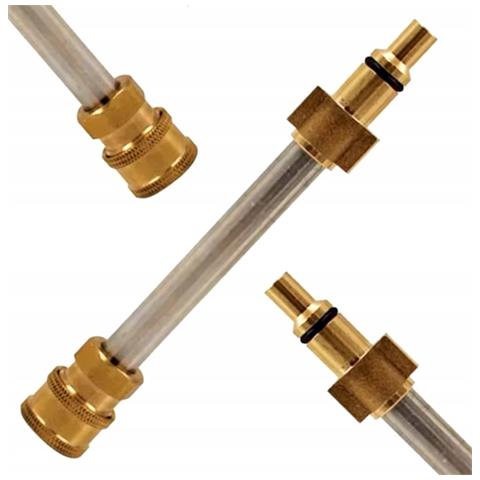 Lancia Con Adattatore 1/4"" Qc Per Idropulitrice - Compatibile Con Lavor, Huter, Champion - Pressione Max 4000 Psi, Lunghezza 16 Cm, Ottone E Acciaio - Foto 1