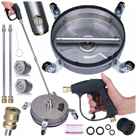 Set Di Accessori Per Idropulitrice Compatibile Con Kärcher K2-k7 - Spazzola Mosmatic, 2 Lance 34 Cm, Pistola 300 Bar, Adattatore M22 - Foto 1