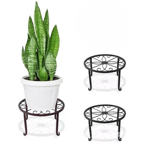Set Di 3 Porta Piante A Un Livello In Stile Europeo - Supporto Per Vasi Di Fiori In Metallo Black - Foto 2