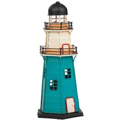 Salvadanaio Faro In Metallo Blu 13,5x12x30h - Foto 1