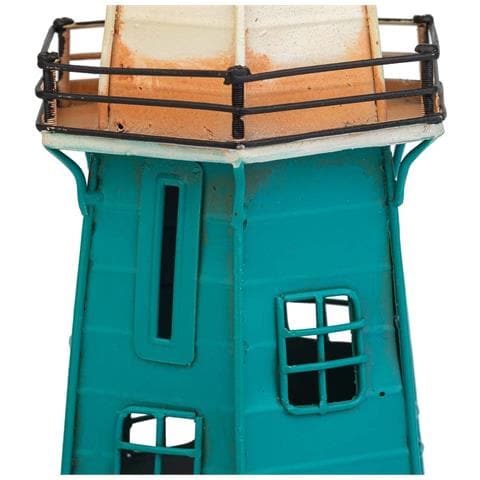 Salvadanaio Faro In Metallo Blu 13,5x12x30h - Foto 8