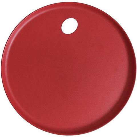 Vassoio O in Acciaio Verniciato Colore Rosso 36 cm - Leggero, Decorativo e Funzionale - con foro per appendere - Made in Italy - Foto 1