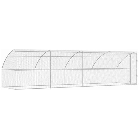 Cuccia per cani 4 pcs Argento 8 x 2 x 2 m Acciaio zincato - Foto 1