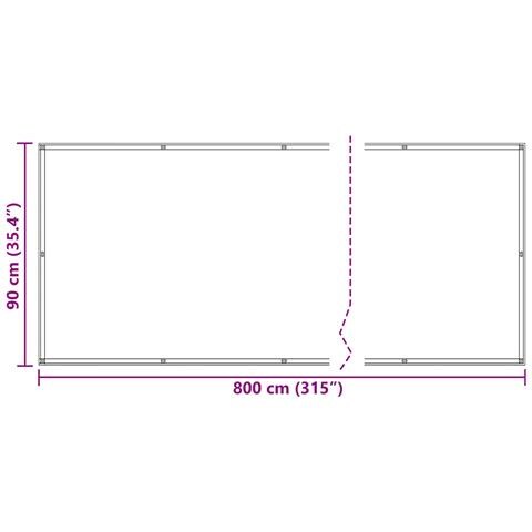 Schermo da balcone Grigio chiaro e bianco 90 x 800 cm - Foto 8