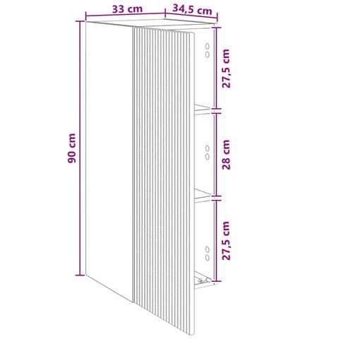 Mobiletto a muro Legno antico 33 x 34,5 x 90 cm - Foto 8