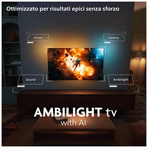 Ambilight TV 43PQS8501 4K UHD QLED 108cm 43" Smart TV Dolby Atmos Titan OS? - Foto 2